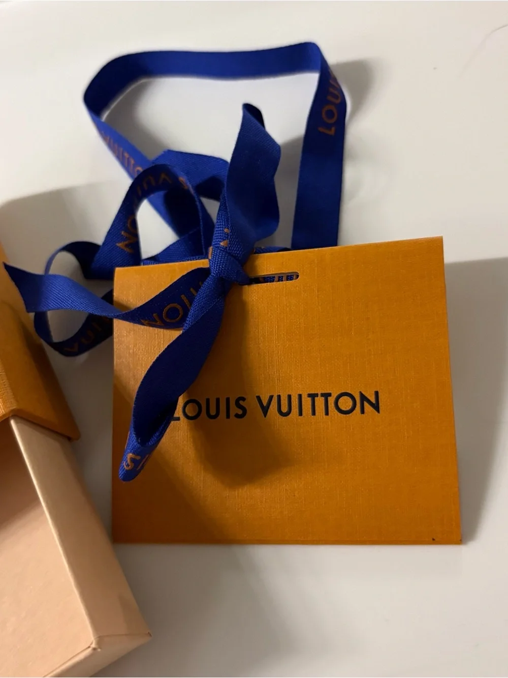 Louis Vuitton Small Wallet or card case gift box and gift tag with ribbon